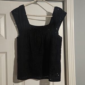 Sanctuary Black Eyelet Top
